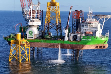 Ocean Winds celebrates installation of first foundation at offshore wind farm